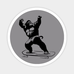 Gorilla Skating Magnet